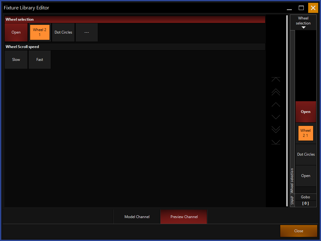 Предварительный просмотр канала в редакторе библиотеки ONYX