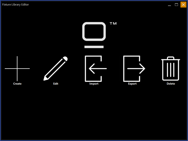Окно загрузки редактора библиотеки приборов в ONYX