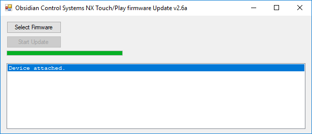 NX Touch подключен для перепрошивки