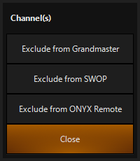 Опции исключения в патче ONYX